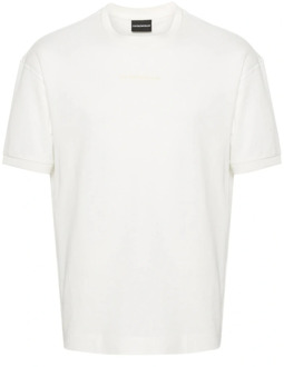Emporio Armani Heren Jersey Katoen Wit T-Shirt Emporio Armani , White , Heren - L,S