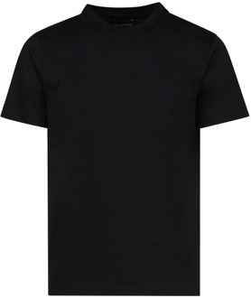 Emporio Armani Heren Logo T-Shirt, Zwart, 100% Katoen Emporio Armani , Black , Heren - 2Xl,Xl,L,M,S