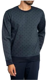 Emporio Armani heren lounge jacquard sweatshirt - maat L Blauw