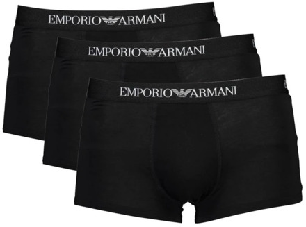 Emporio Armani Heren Onderbroeken 3-Pack Boxers Trunk Zwart - Zwart - Maat S