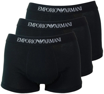 Emporio Armani Heren Onderbroeken 3-Pack Boxers Trunk Zwart - Zwart - Maat S