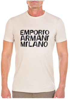 Emporio Armani Heren R4 T-Shirt - Stijlvol en Comfortabel Ontwerp Emporio Armani , Beige , Heren - L