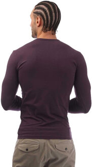 Emporio Armani Heren Slim T-shirt met lange mouwen (Paars)