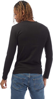 Emporio Armani Heren Slim T-shirt met lange mouwen (Zwart)