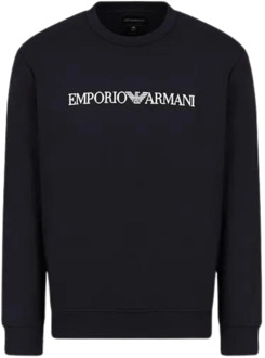 Emporio Armani Heren Sweatshirt met Logoprint Emporio Armani , Blue , Heren - 2XL