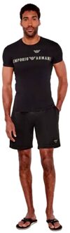 Emporio Armani Heren T-shirt Gesprochenen Adler Zwart - XL
