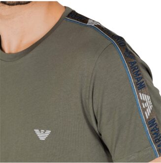 Emporio Armani heren T-shirt met adelaar en GA-print Donkergroen - S