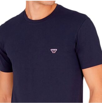 Emporio Armani heren T-shirt met adelaarsmotief - maat L Blauw