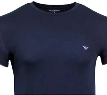Emporio Armani heren T-shirt met adelaarsmotief - maat M Blauw