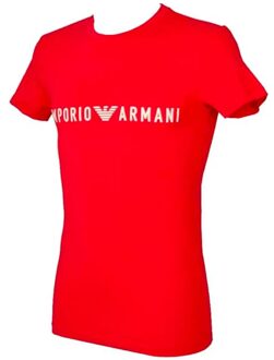 Emporio Armani heren T-shirt met adelaarsmotief - maat M Rood