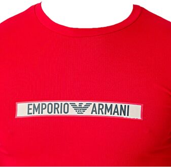 Emporio Armani heren T-shirt met adelaarsmotief Rood