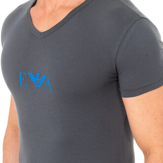 Emporio Armani Heren-T-shirt met korte mouwen en V-hals 110810-8P715 - maat S Grijs