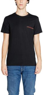 Emporio Armani Heren T-shirt met ronde hals (Set van 2) (Zwart)