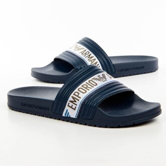 Emporio Armani heren teenslippers met adelaar Blauw - EU 41