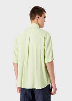 Emporio Armani Herenhemd met korte mouwen van Emporio Armani in lichtgroen Licht Groen - S