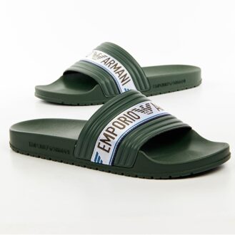 Emporio Armani herenklompen met adelaarsmotief Donkergroen - EU 44