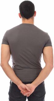 Emporio Armani Herenploeg t-shirt in de nek (Grijs)