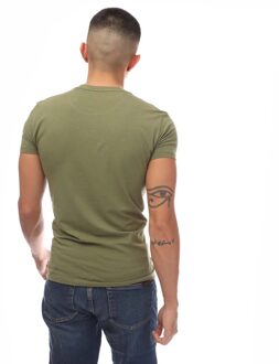 Emporio Armani Herenploeg t-shirt in de nek (Groen)