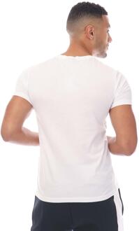 Emporio Armani Herenploeg t-shirt in de nek (Wit, Marine)