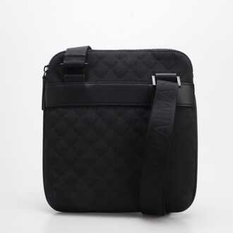 Emporio Armani Jacquard Aquila Schoudertas met Metalen Logo Emporio Armani , Black , Heren - ONE Size