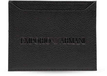 Emporio Armani Kaarthouder met logo Emporio Armani , Black , Heren - ONE Size