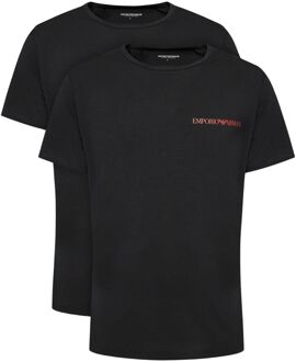 Emporio Armani Katoenen Crew Neck T-Shirt Emporio Armani , Black , Heren - Xl,L,M,S