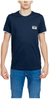 Emporio Armani Katoenen Heren T-Shirt Lente/Zomer Collectie Emporio Armani , Blue , Heren - Xl,L,M,S