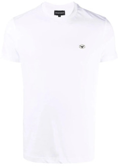 Emporio Armani Katoenen Stretch Logo T-shirt Emporio Armani , White , Heren - Xl,L,M