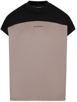 Emporio Armani Klassiek Katoenen T-Shirt voor Heren Emporio Armani , Beige , Heren - Xl,L