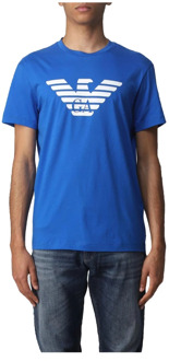 Emporio Armani Korte Mouw T-shirt Emporio Armani , Blue , Heren - 2XL