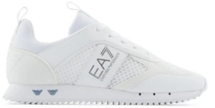 Emporio Armani Lace Up Sneakers Wit/Zilver Emporio Armani , White , Heren - 42 Eu,44 Eu,40 EU
