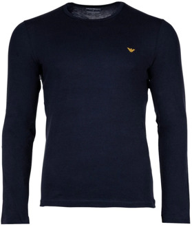 Emporio Armani Lange mouwen T-shirt met klein logo Emporio Armani , Blue , Heren - Xl,L,M