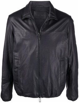 Emporio Armani Leather Jackets Emporio Armani , Blue , Heren - 2Xl,Xl,L,M,S,3Xl