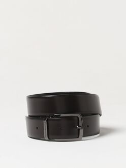 Emporio Armani Leren Riempje met Gesp Zwart
