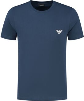 Emporio Armani Logo Crew Neck Shirt Heren blauw - wit - M