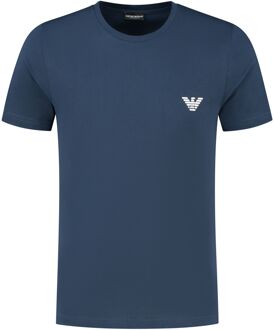 Emporio Armani Logo Crew Neck Shirt Heren blauw - wit
