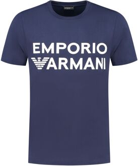 Emporio Armani Logo Crew Neck Shirt Heren paars - wit