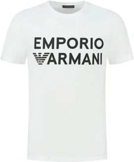 Emporio Armani Logo Crew Neck Shirt Heren wit - zwart