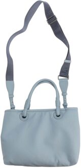 Emporio Armani Logo Faux Fur Voering Shopper Bag (Blauw)