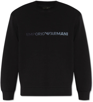 Emporio Armani Logo-geborduurde sweatshirt Emporio Armani , Blue , Heren - 2Xl,Xl,3Xl