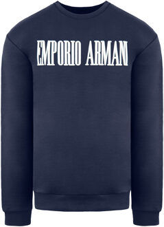 Emporio Armani Logo Heren Navy Trui