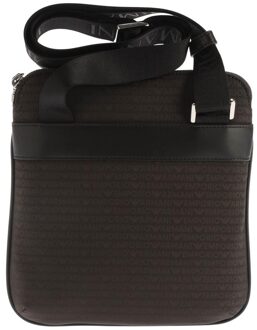 Emporio Armani Logo Jacquard Schoudertas met all-over print (Zwart)