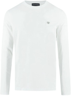 Emporio Armani Logo LS Katoenen T-Shirt Emporio Armani , White , Heren - L,M