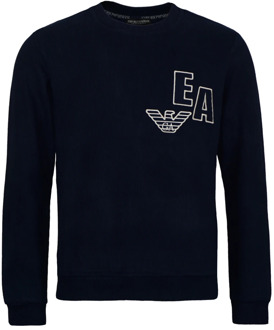 Emporio Armani Logo Sweater Pullover Casual Style Emporio Armani , Blue , Heren - Xl,L,M