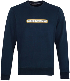 Emporio Armani Logo Sweatshirt Pullover Casual Stijl Emporio Armani , Blue , Heren - Xl,L,M