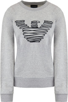 Emporio Armani Logo Trui Dames Grijs Lichtgrijs