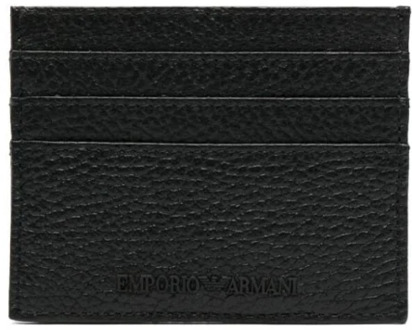 Emporio Armani LT Grijs Zwart Creditcardhouder Emporio Armani , Black , Heren - ONE Size