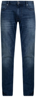 Emporio Armani Marineblauwe Wijdvallende Tapered Jeans Emporio Armani , Blue , Heren - W32,W29,W31,W33,W36