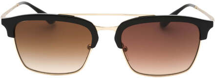 Emporio Armani Matte Pale Gold Frame Bruine Zonnebril met Gradiënt Lens Goud