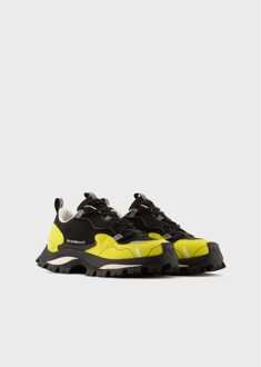 Emporio Armani Men's Emporio Armani Derby Shoes in black green Zwart